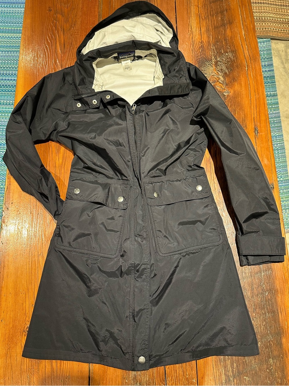 Patagonia Torrentshell Trench Rain Coat, Black, Women's Sm